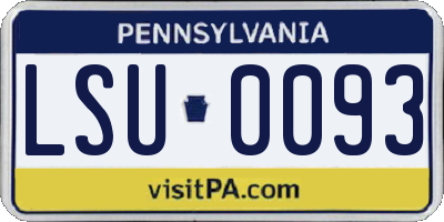 PA license plate LSU0093