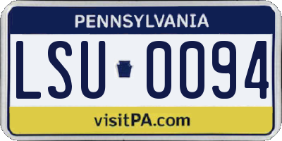 PA license plate LSU0094