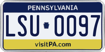 PA license plate LSU0097