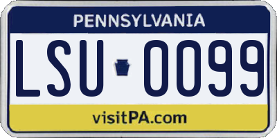 PA license plate LSU0099