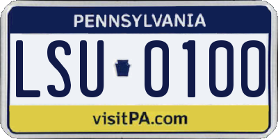 PA license plate LSU0100