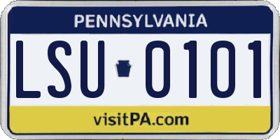 PA license plate LSU0101
