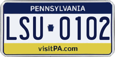 PA license plate LSU0102