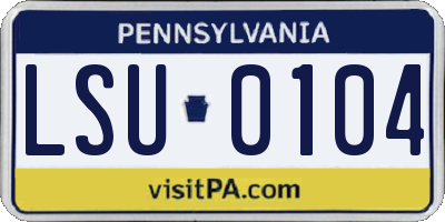 PA license plate LSU0104