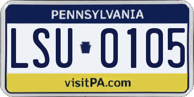 PA license plate LSU0105