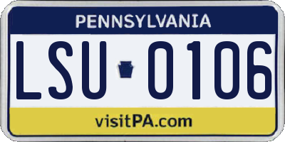 PA license plate LSU0106