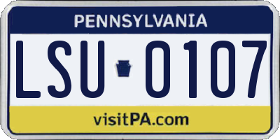 PA license plate LSU0107