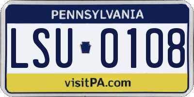 PA license plate LSU0108