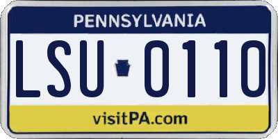 PA license plate LSU0110
