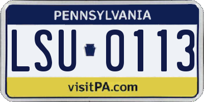 PA license plate LSU0113