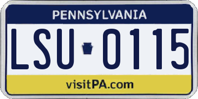 PA license plate LSU0115