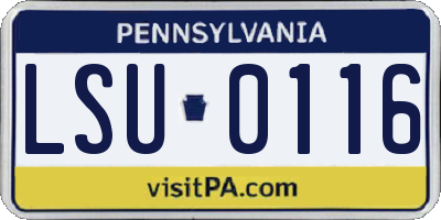 PA license plate LSU0116
