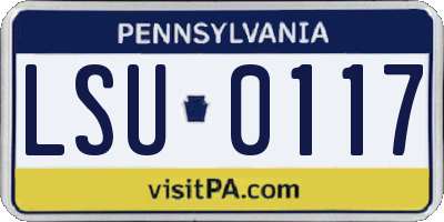 PA license plate LSU0117