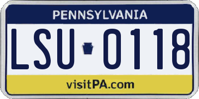 PA license plate LSU0118