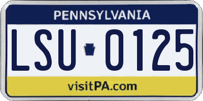 PA license plate LSU0125
