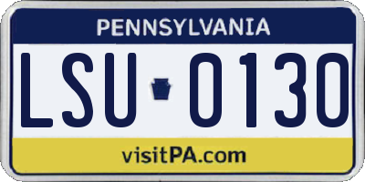 PA license plate LSU0130