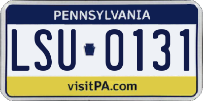 PA license plate LSU0131
