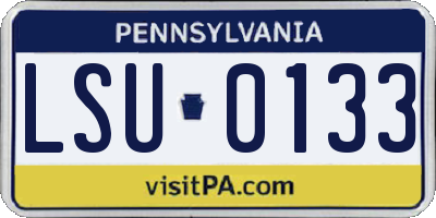 PA license plate LSU0133