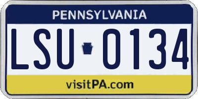 PA license plate LSU0134