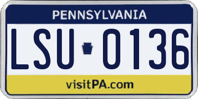 PA license plate LSU0136