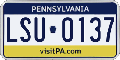 PA license plate LSU0137