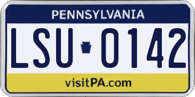 PA license plate LSU0142
