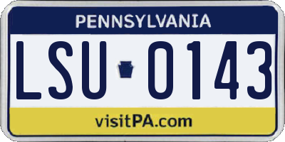 PA license plate LSU0143