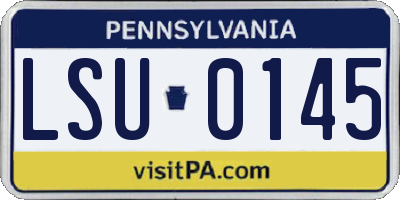 PA license plate LSU0145