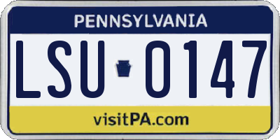 PA license plate LSU0147