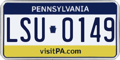 PA license plate LSU0149