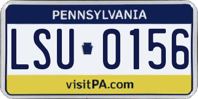 PA license plate LSU0156