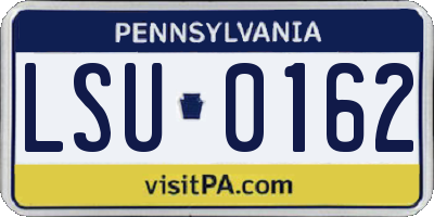 PA license plate LSU0162