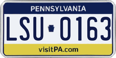 PA license plate LSU0163