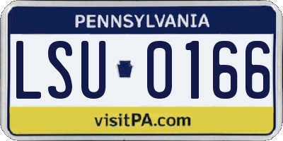 PA license plate LSU0166