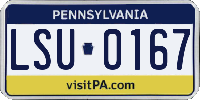 PA license plate LSU0167
