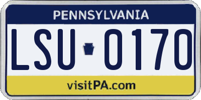 PA license plate LSU0170