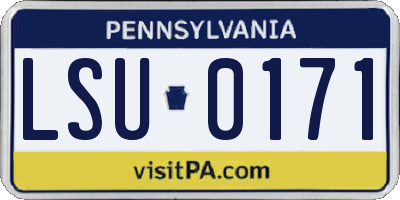 PA license plate LSU0171