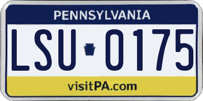 PA license plate LSU0175
