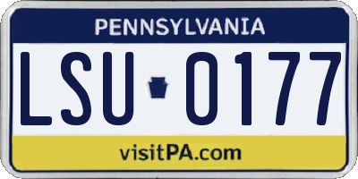 PA license plate LSU0177