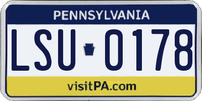 PA license plate LSU0178