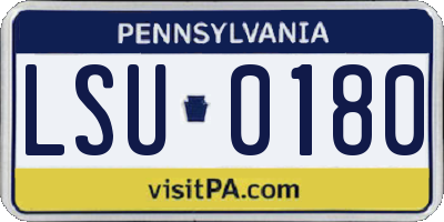 PA license plate LSU0180