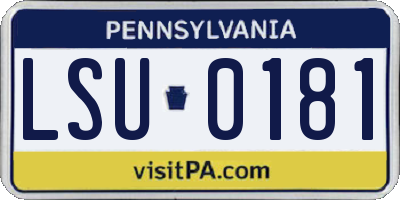 PA license plate LSU0181