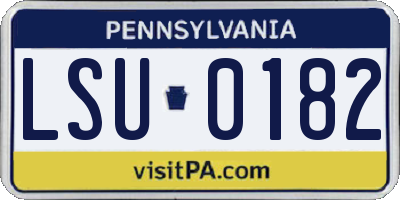PA license plate LSU0182