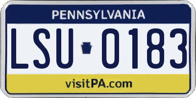 PA license plate LSU0183