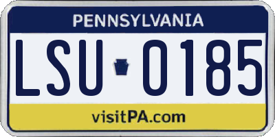 PA license plate LSU0185