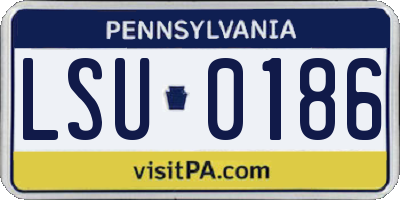 PA license plate LSU0186