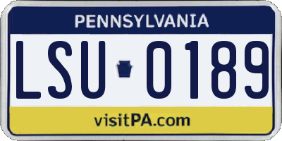 PA license plate LSU0189