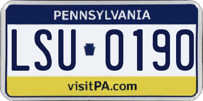 PA license plate LSU0190