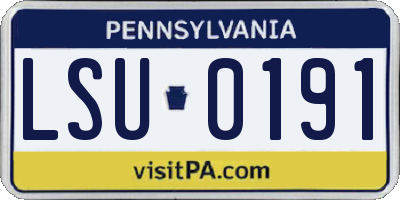 PA license plate LSU0191