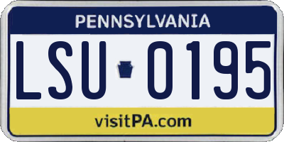 PA license plate LSU0195